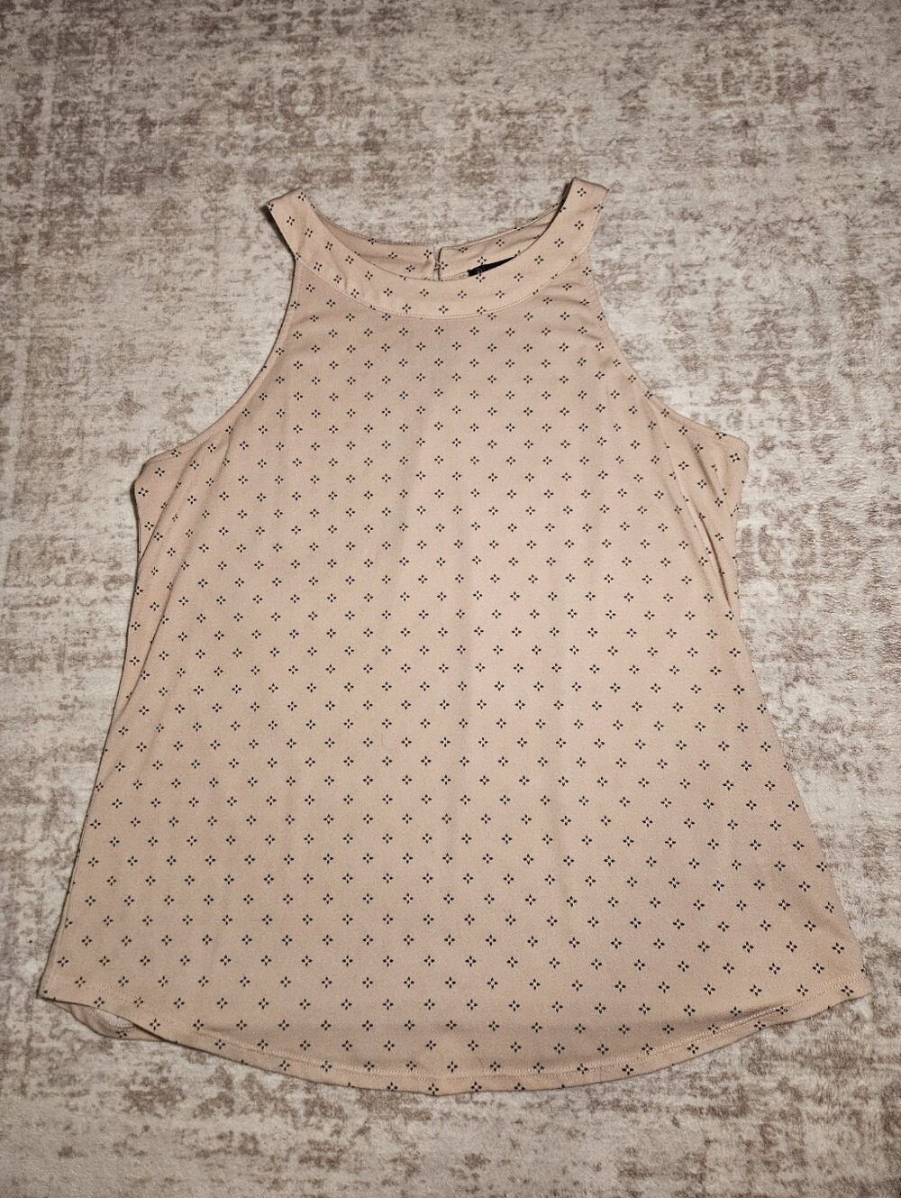 Adrianna Papell Pink High-Neck Sleeveless Tank with Micro Diamond Print